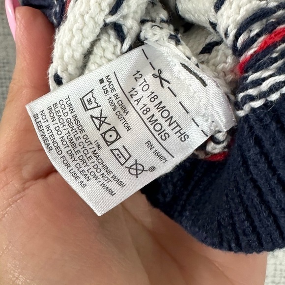 Janie and Jack Fairisle sweater with hearts size 12 - 18M - Picture 8 of 8